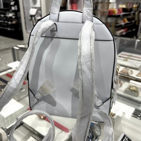 Michael Kors Backpack Jaycee Medium Jet Set MK Signature Rainbow Optic White NWT - Picture 7 of 12